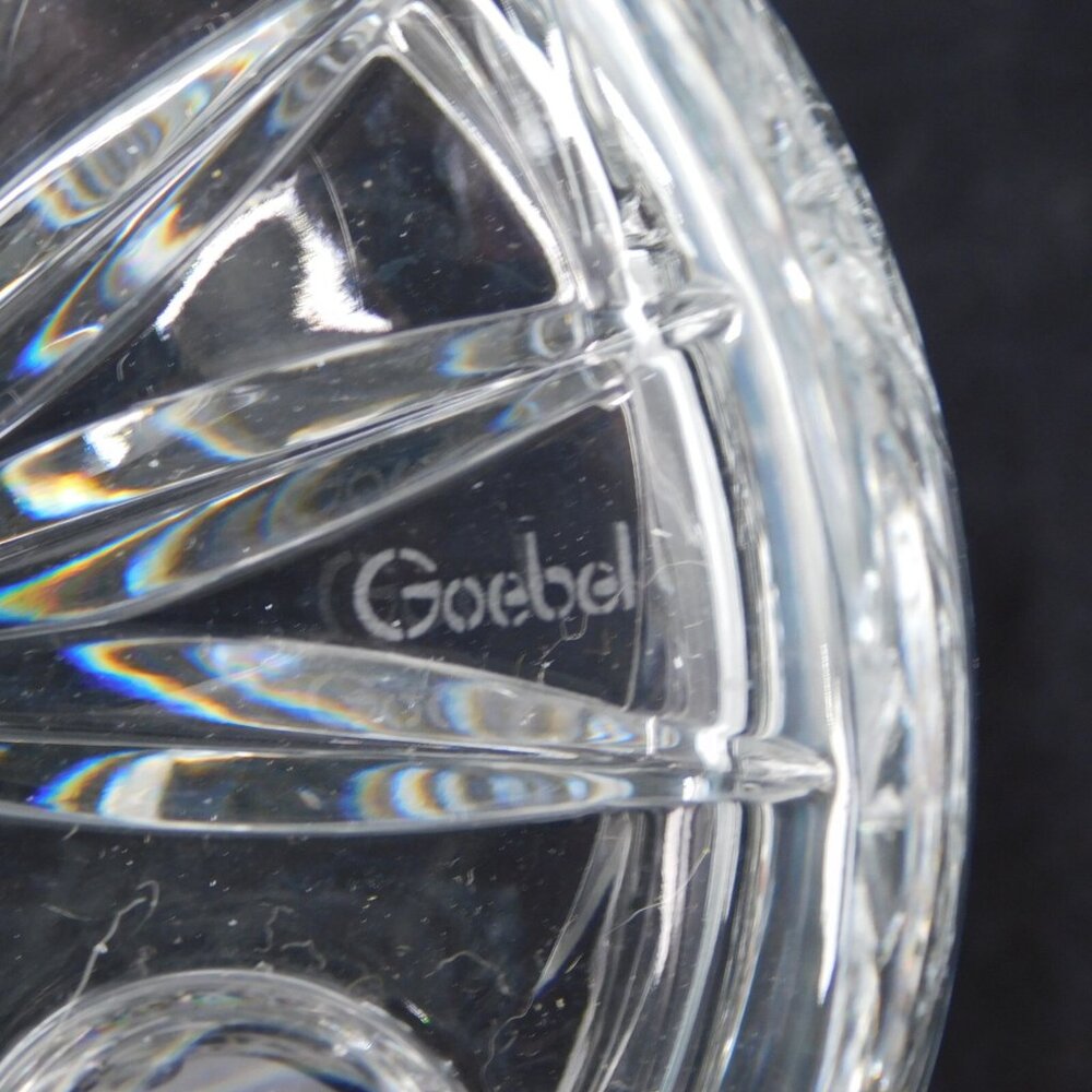 Crystal Lidded Biscuit Jar Footed Sphere Handle 5" tall with lid 8" FLAW - Picture 9 of 9